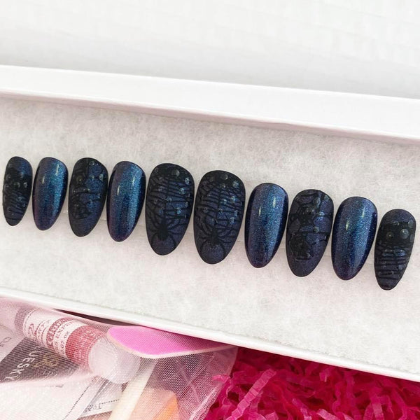 Load image into Gallery viewer, "Creepy Crawly" Spiderweb & 3D Raindrops - illuminatebyliana