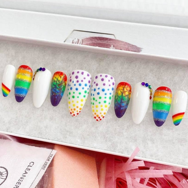 Load image into Gallery viewer, "Rainbow Parade" LGBTQ Pride Rainbow Design - illuminatebyliana