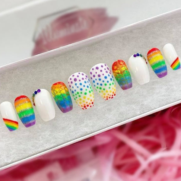 Load image into Gallery viewer, "Rainbow Parade" LGBTQ Pride Rainbow Design - illuminatebyliana