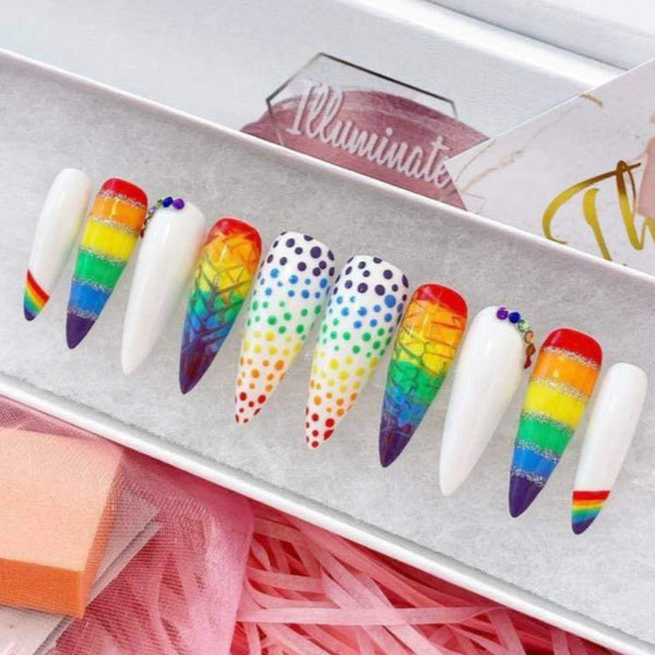 Load image into Gallery viewer, "Rainbow Parade" LGBTQ Pride Rainbow Design - illuminatebyliana