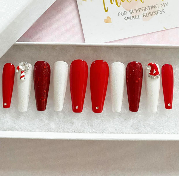 Load image into Gallery viewer, "Santa Stole The Candy Cane" with glitter & rhinestones - illuminatebyliana