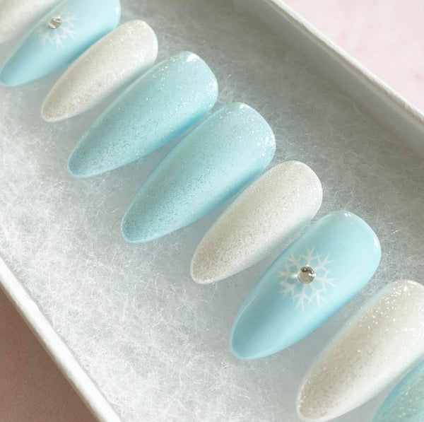 Load image into Gallery viewer, "Snowflakes in the Sky" Christmas Holiday Set with rhinestones - illuminatebyliana