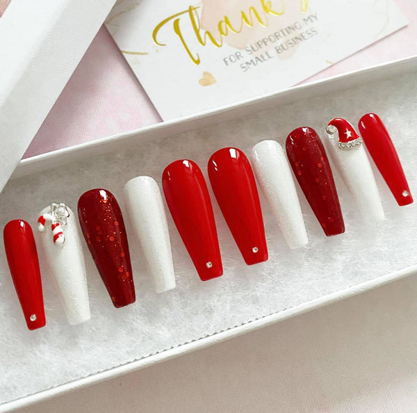 Load image into Gallery viewer, "Santa Stole The Candy Cane" with glitter & rhinestones - illuminatebyliana