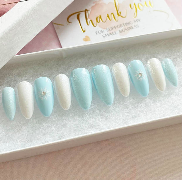 Load image into Gallery viewer, "Snowflakes in the Sky" Christmas Holiday Set with rhinestones - illuminatebyliana