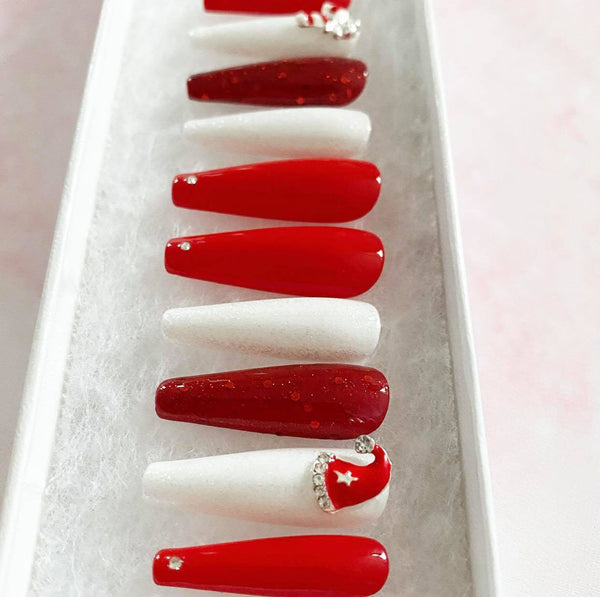 Load image into Gallery viewer, "Santa Stole The Candy Cane" with glitter & rhinestones - illuminatebyliana