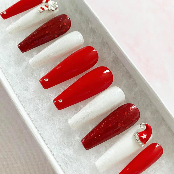 Load image into Gallery viewer, "Santa Stole The Candy Cane" with glitter & rhinestones - illuminatebyliana