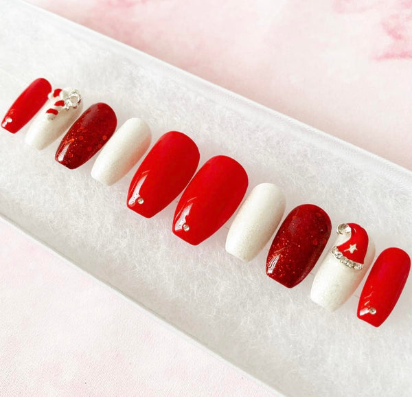 Load image into Gallery viewer, "Santa Stole The Candy Cane" with glitter & rhinestones - illuminatebyliana