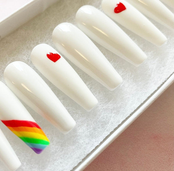 Load image into Gallery viewer, "Love Parade" Pride LGBTQ with Rainbow & Hearts - illuminatebyliana