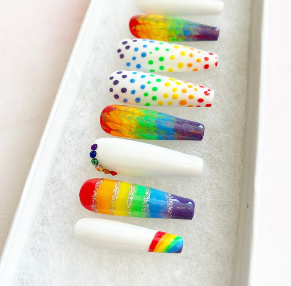 Load image into Gallery viewer, "Rainbow Parade" LGBTQ Pride Rainbow Design - illuminatebyliana