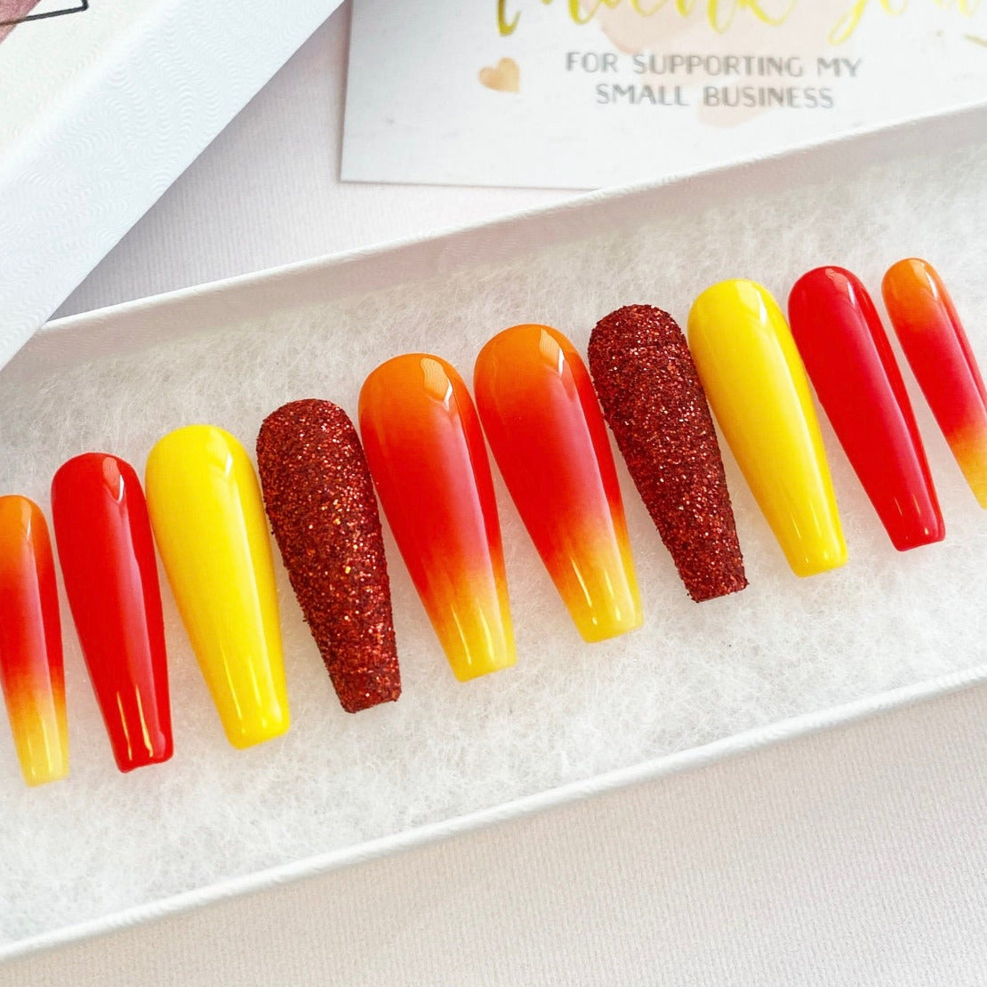 Radiant Summer Sunrise Gradient Nails