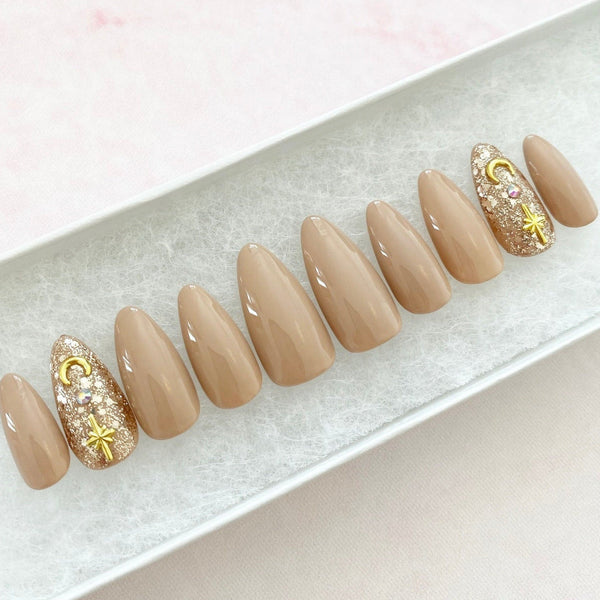 Load image into Gallery viewer, "Fly Me To The Moon" Nude Glitter - illuminatebyliana