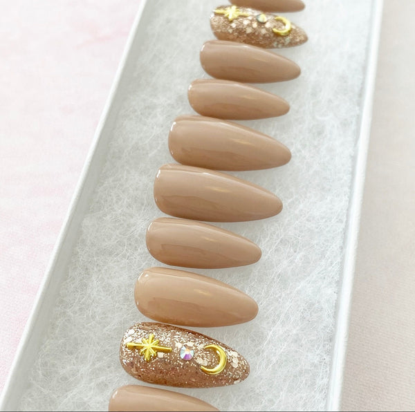 Load image into Gallery viewer, "Fly Me To The Moon" Nude Glitter - illuminatebyliana