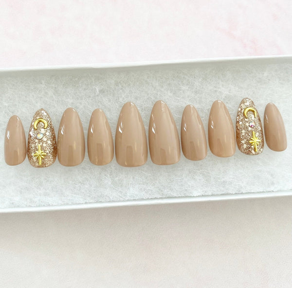 Load image into Gallery viewer, "Fly Me To The Moon" Nude Glitter - illuminatebyliana