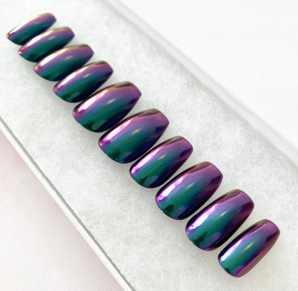 Load image into Gallery viewer, "Mirror On The Wall" Holographic Chameleon Chrome - illuminatebyliana