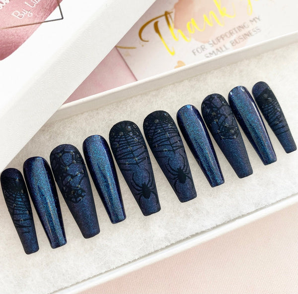 Load image into Gallery viewer, "Creepy Crawly" Spiderweb & 3D Raindrops - illuminatebyliana