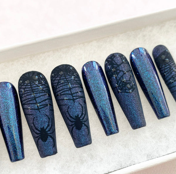 Load image into Gallery viewer, "Creepy Crawly" Spiderweb & 3D Raindrops - illuminatebyliana