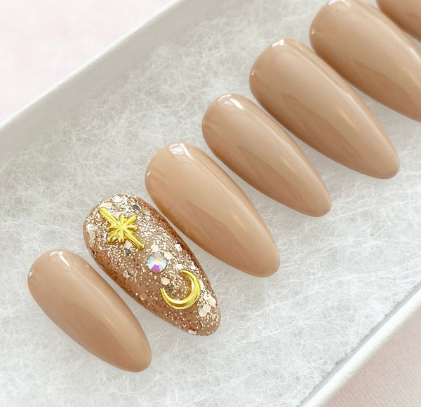 Load image into Gallery viewer, "Fly Me To The Moon" Nude Glitter - illuminatebyliana