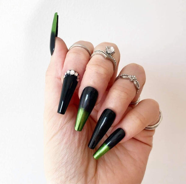 Load image into Gallery viewer, "Hands On Me" 3D Skeleton & Green Chrome - illuminatebyliana