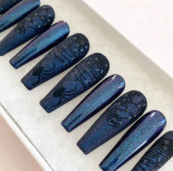 Load image into Gallery viewer, "Creepy Crawly" Spiderweb & 3D Raindrops - illuminatebyliana