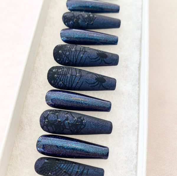 Load image into Gallery viewer, "Creepy Crawly" Spiderweb & 3D Raindrops - illuminatebyliana