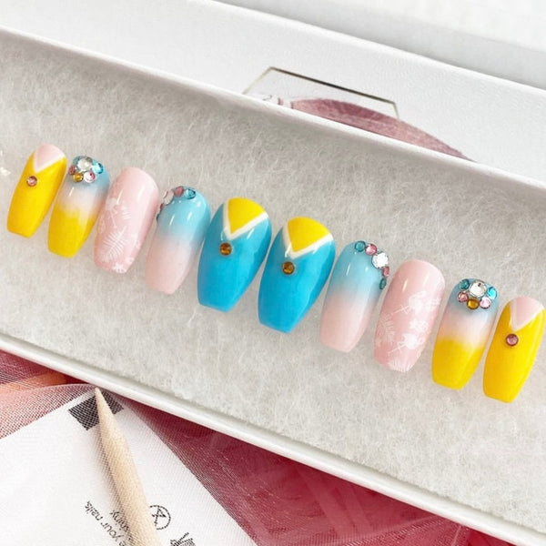 Load image into Gallery viewer, "Flamingo Pineapple" Pink Blue Yellow Design - illuminatebyliana