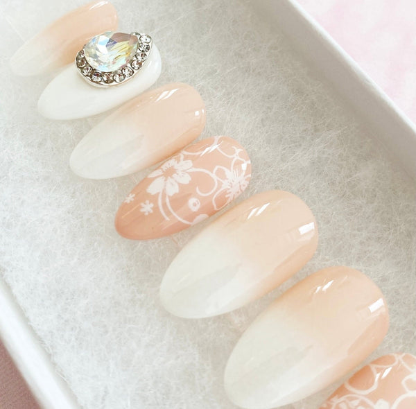 Load image into Gallery viewer, "Marry Me" Bridal Wedding Nails - illuminatebyliana