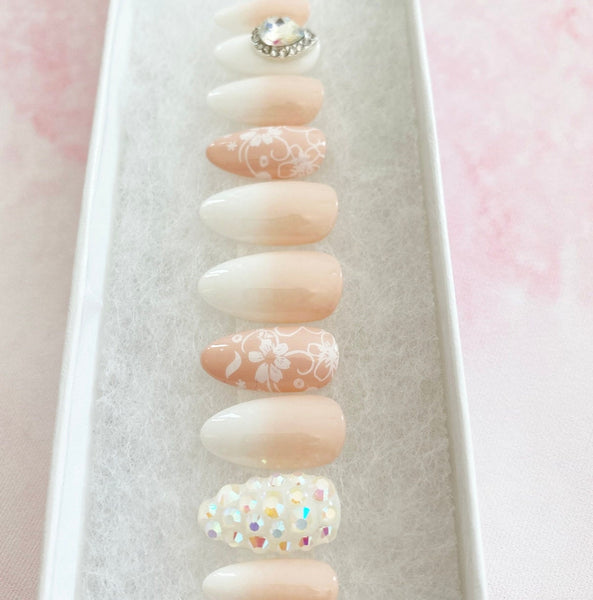 Load image into Gallery viewer, "Marry Me" Bridal Wedding Nails - illuminatebyliana