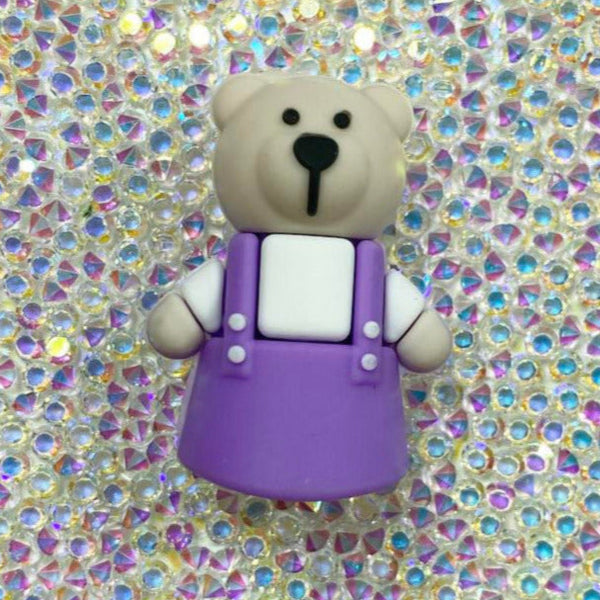 Load image into Gallery viewer, Cuticle Cutter Topper: Bear In Purple Dress
