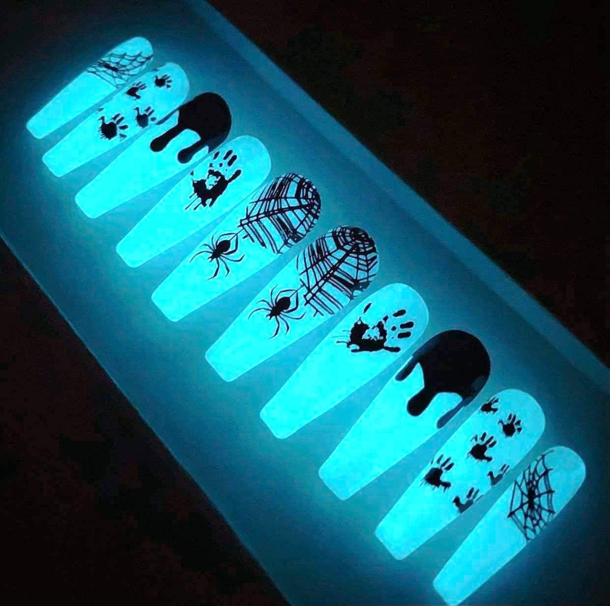 Glow In The Dark Press On Nails from Illuminate by Liana. High Quality